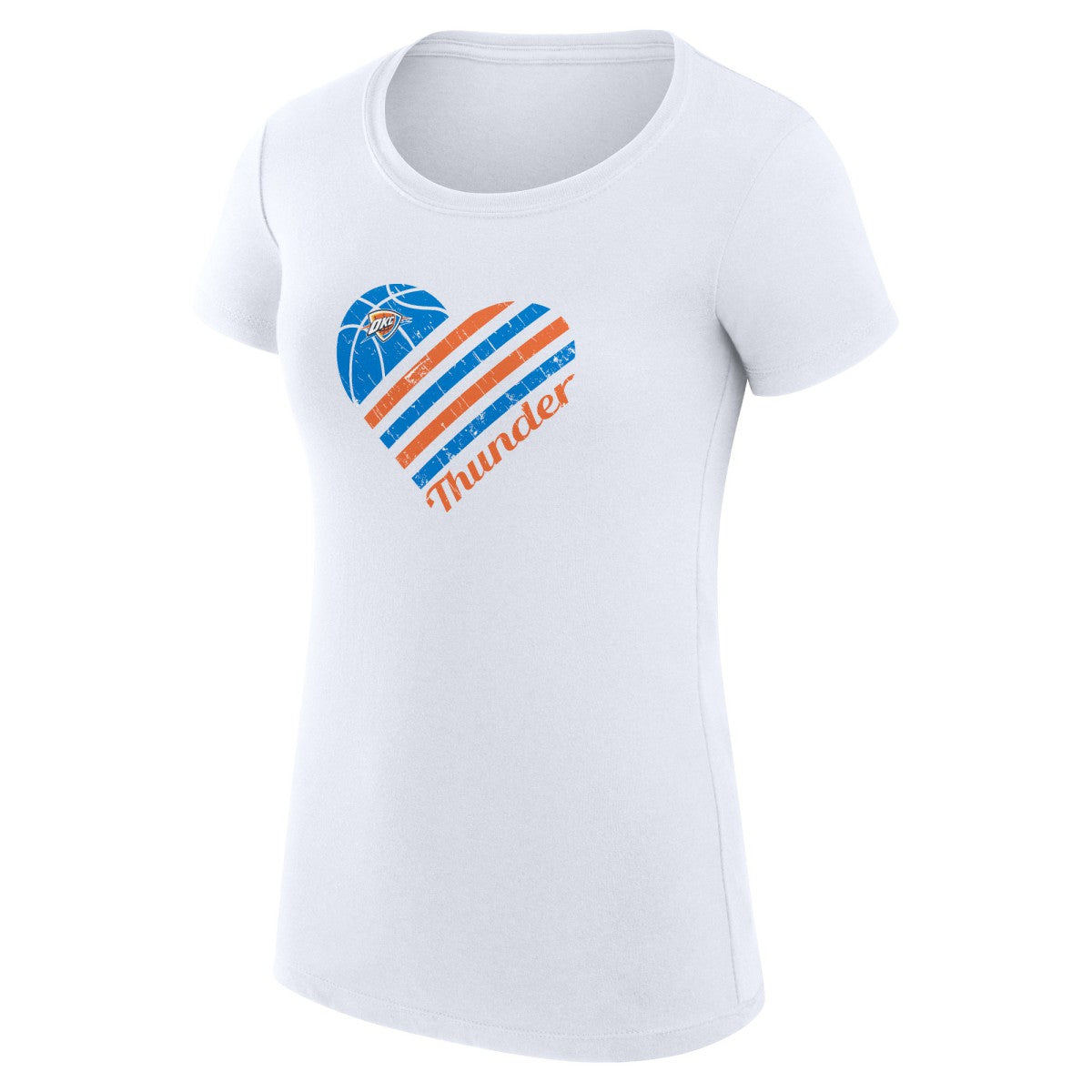 NBA - Oklahoma City Thunder G-III 4Her by Carl Banks Women's Super-Slim Fit Lightweight Heart T-Shirt - White
