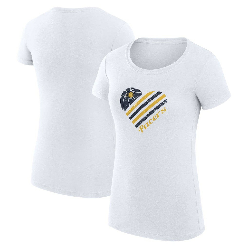 NBA - Indiana Pacers G-III 4Her by Carl Banks Women's Super-Slim Fit Lightweight Heart T-Shirt - White