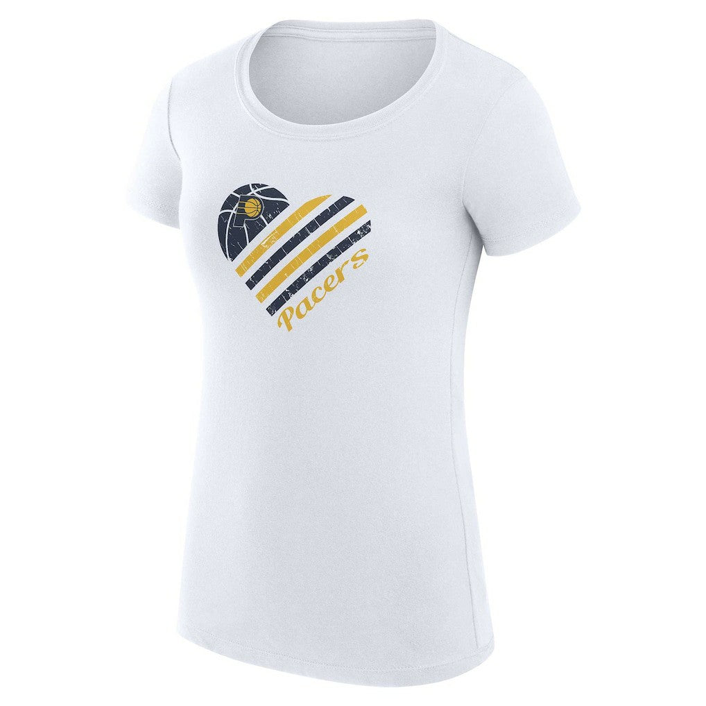 NBA - Indiana Pacers G-III 4Her by Carl Banks Women's Super-Slim Fit Lightweight Heart T-Shirt - White