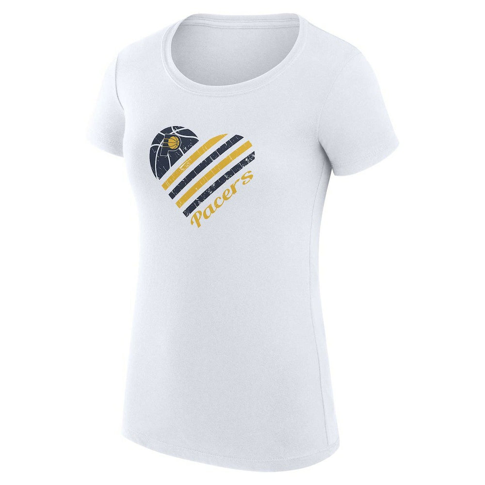 NBA - Indiana Pacers G-III 4Her by Carl Banks Women's Super-Slim Fit Lightweight Heart T-Shirt - White