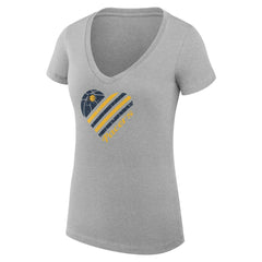 NBA - Indiana Pacers G-III 4Her by Carl Banks Women's Super-Slim Fit Lightweight Heart V-Neck T-Shirt - Heather Gray