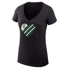 NBA - Boston Celtics G-III 4Her by Carl Banks Women's Super-Slim Fit Lightweight Heart V-Neck T-Shirt - Black