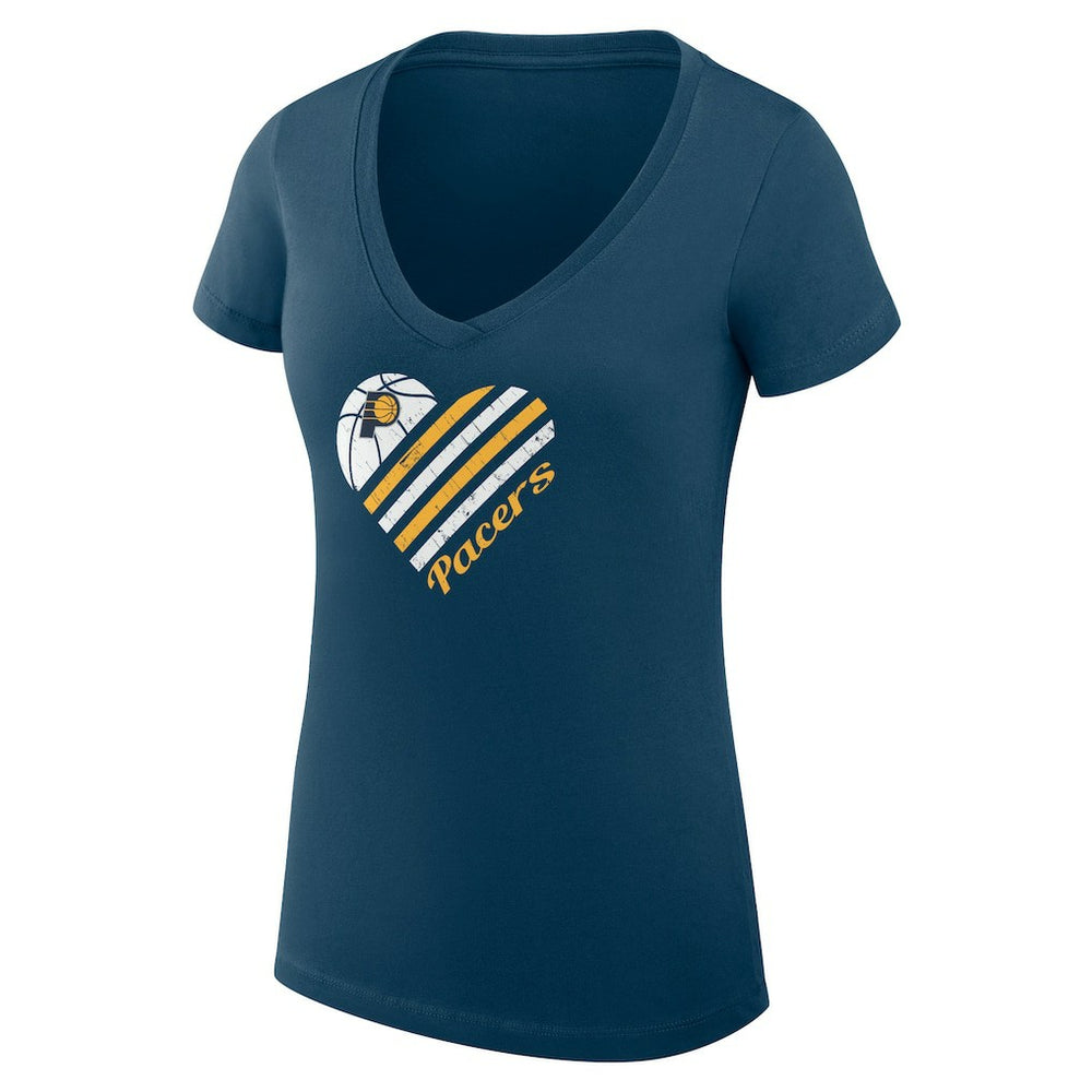 NBA - Indiana Pacers G-III 4Her by Carl Banks Women's Super-Slim Fit Lightweight Heart V-Neck T-Shirt - Navy
