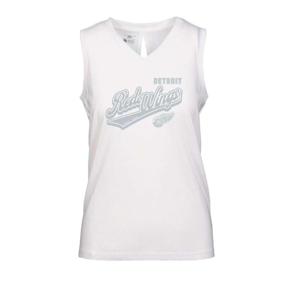 Detroit Red Wings - Levelwear Women's Paisley Sweep V-Neck Tank Top White