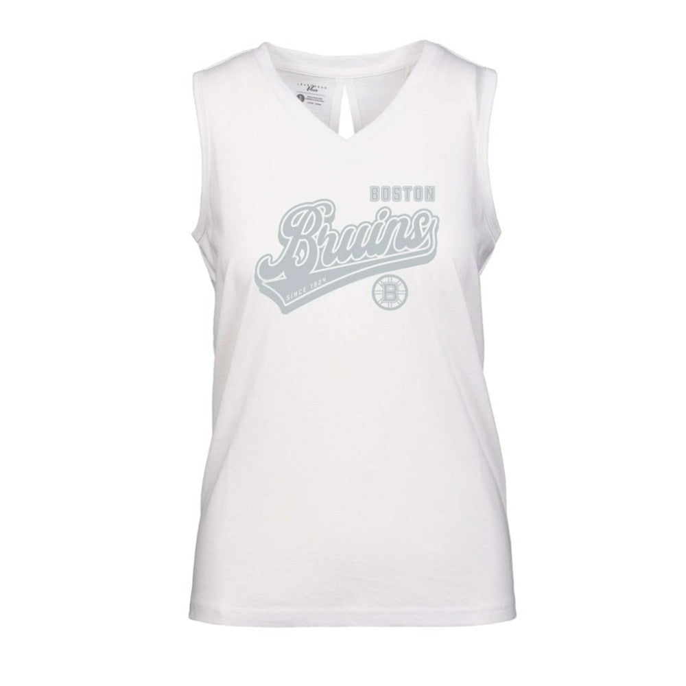 Boston Bruins Levelwear Women's Paisley Sweep V-Neck Tank Top White