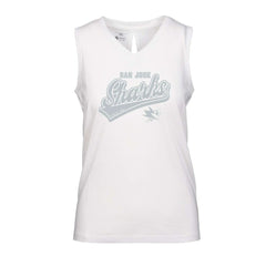 San Jose Sharks - Levelwear Women's Paisley Sweep V-Neck Tank Top White