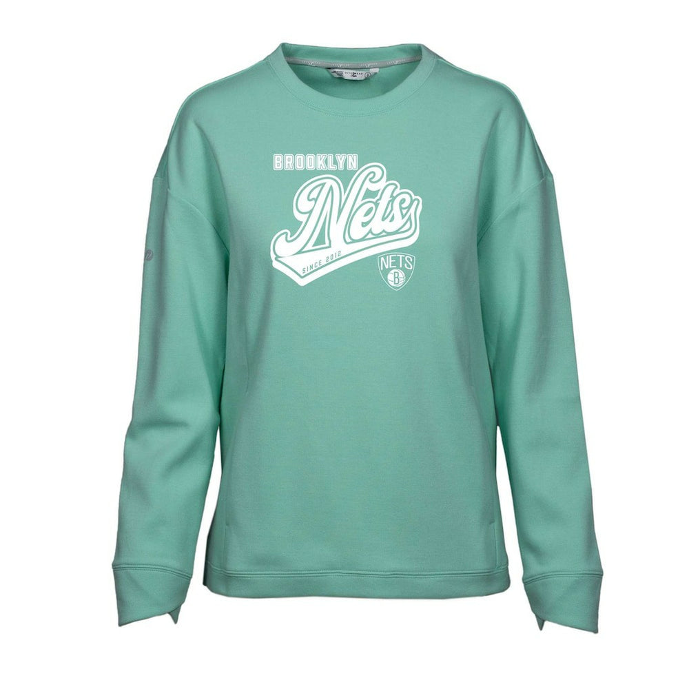 NBA - Brooklyn Nets Levelwear Women's Fiona Sweep Pullover Sweatshirt - Mint