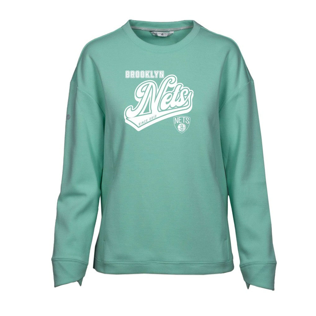 NBA - Brooklyn Nets Levelwear Women's Fiona Sweep Pullover Sweatshirt - Mint