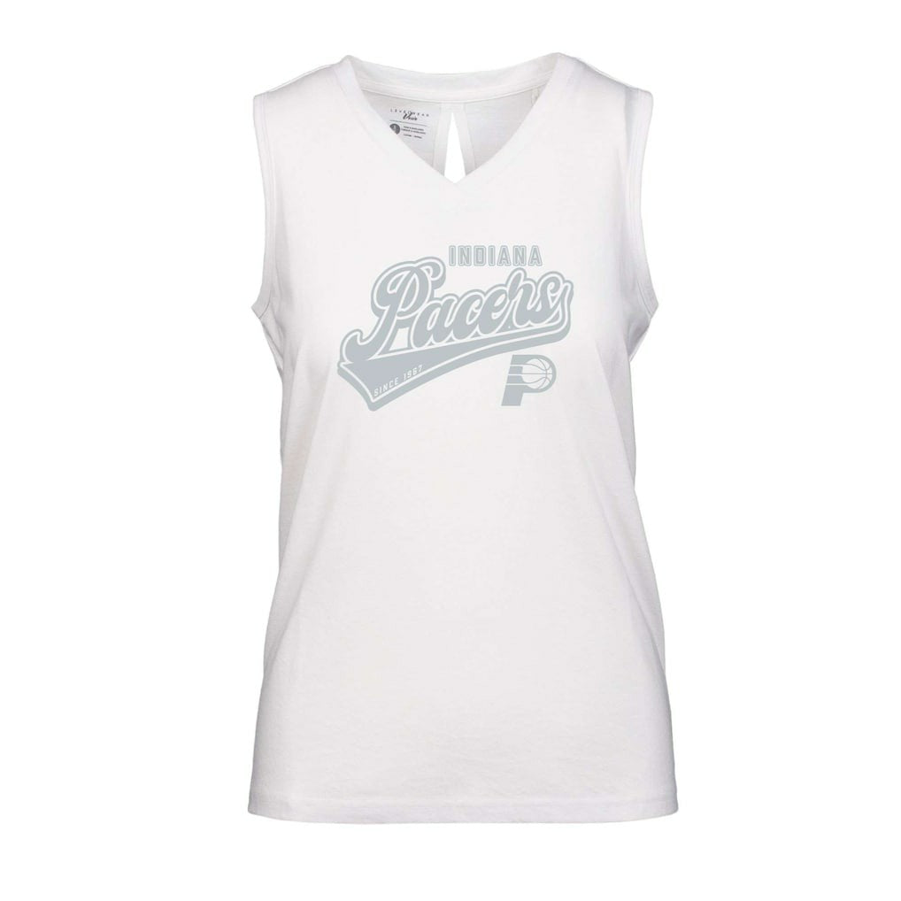 NBA - Indiana Pacers Levelwear Women's Paisley Sweep V-Neck Tank Top - White