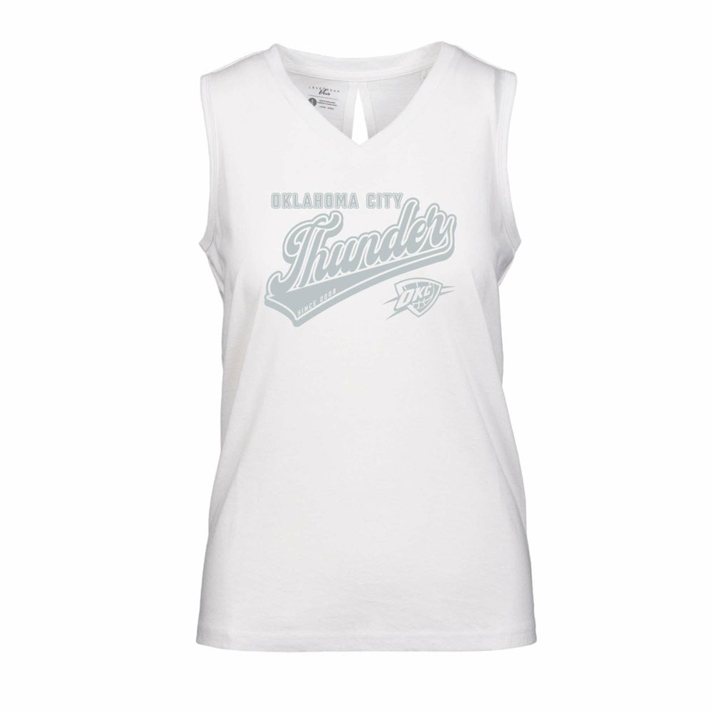 NBA - Oklahoma City Thunder Levelwear Women's Paisley Sweep V-Neck Tank Top - White