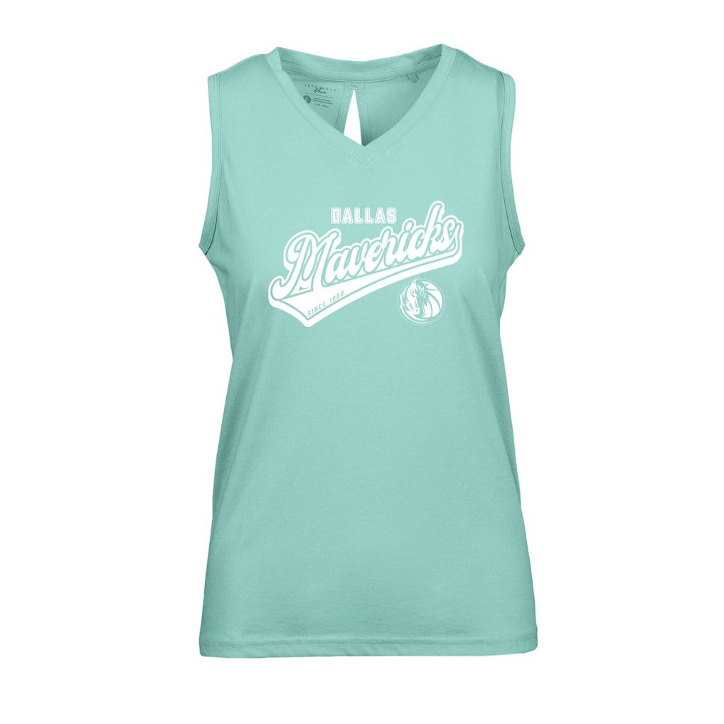 NBA - Dallas Mavericks Levelwear Women's Paisley Sweep V-Neck Tank Top - Mint
