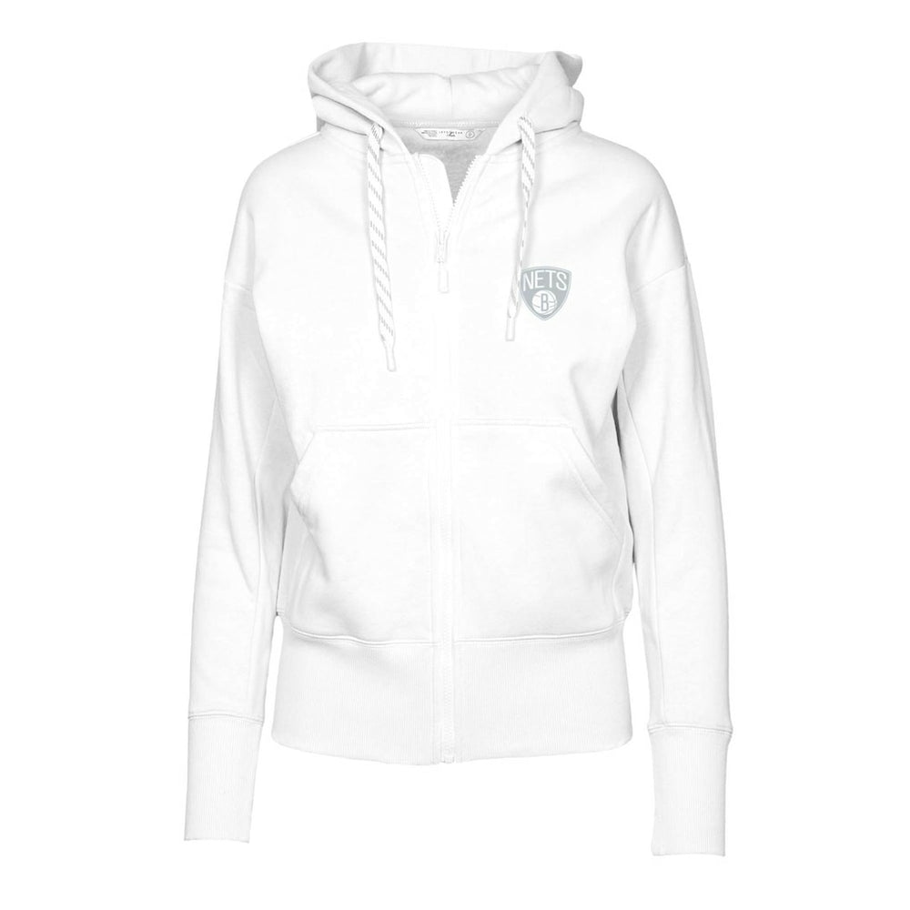 NBA - Brooklyn Nets Levelwear Women's Gardinia Core Logo Full-Zip Hoodie - White