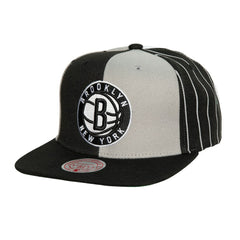 Mitchell & Ness - Brooklyn Nets What The Pinstripe Snapback Hat - Black