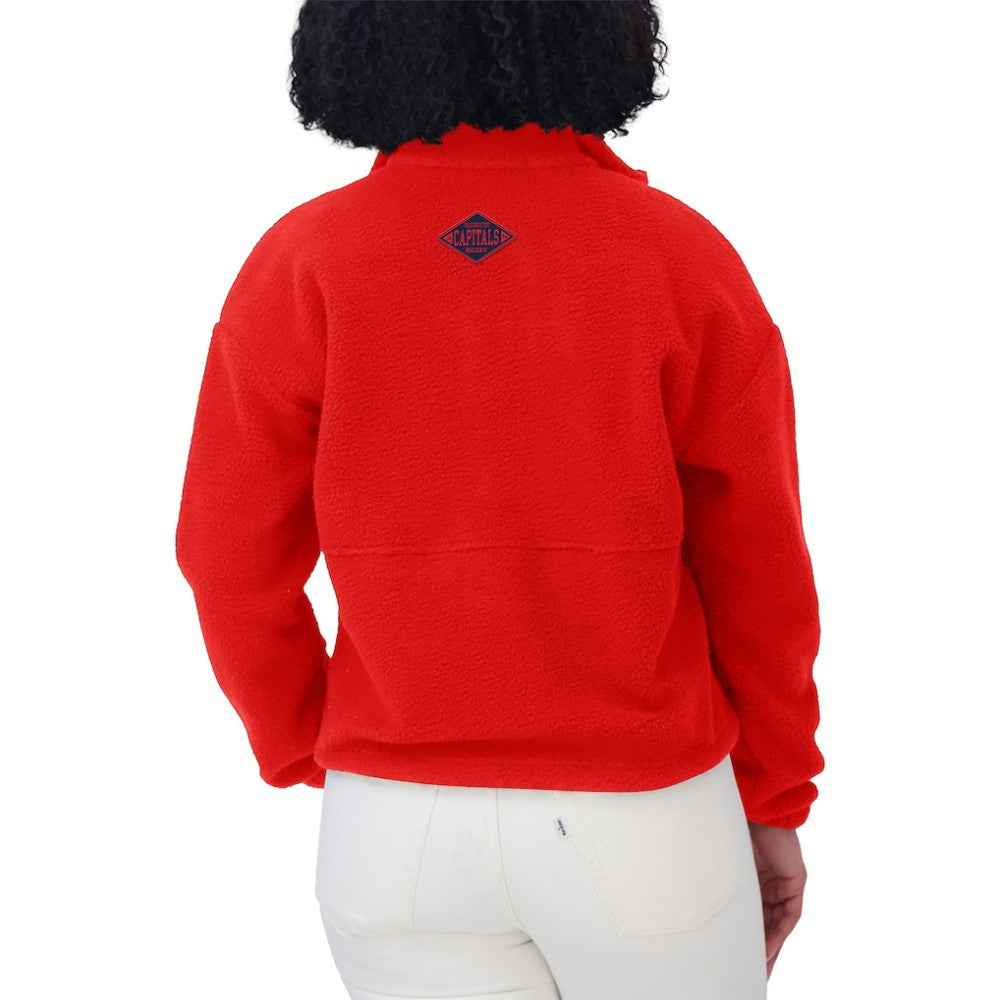 Washington Capitals WEAR by Erin Andrews Women's Polar Fleece Half-Zip Jacket Red