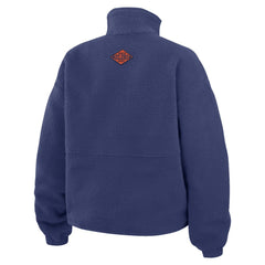 Edmonton Oilers - WEAR by Erin Andrews Women's Polar Fleece Half-Zip Jacket Royal