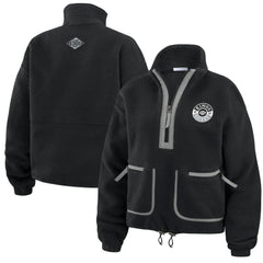 Los Angeles Kings - WEAR by Erin Andrews Women's Polar Fleece Half-Zip Jacket Black