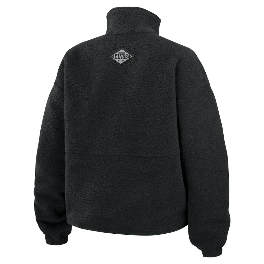 Los Angeles Kings - WEAR by Erin Andrews Women's Polar Fleece Half-Zip Jacket Black