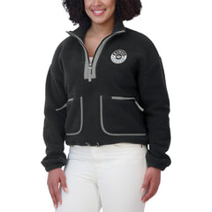 Los Angeles Kings - WEAR by Erin Andrews Women's Polar Fleece Half-Zip Jacket Black