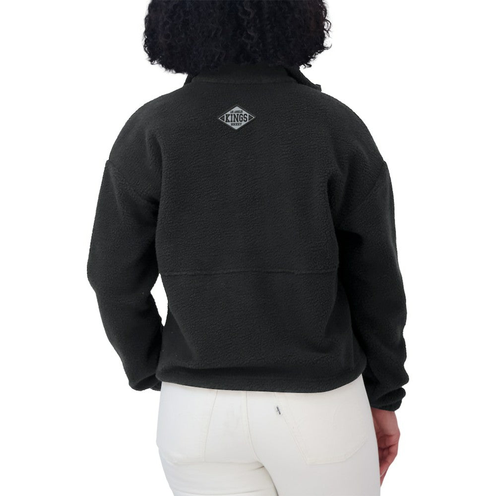 Los Angeles Kings - WEAR by Erin Andrews Women's Polar Fleece Half-Zip Jacket Black