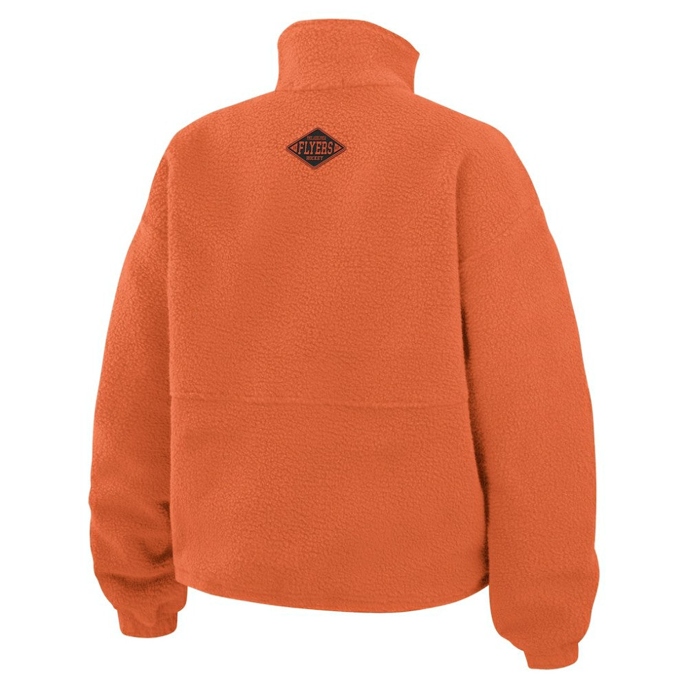 Philadelphia Flyers - WEAR by Erin Andrews Women's Polar Fleece Half-Zip Jacket Orange