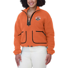 Philadelphia Flyers - WEAR by Erin Andrews Women's Polar Fleece Half-Zip Jacket Orange
