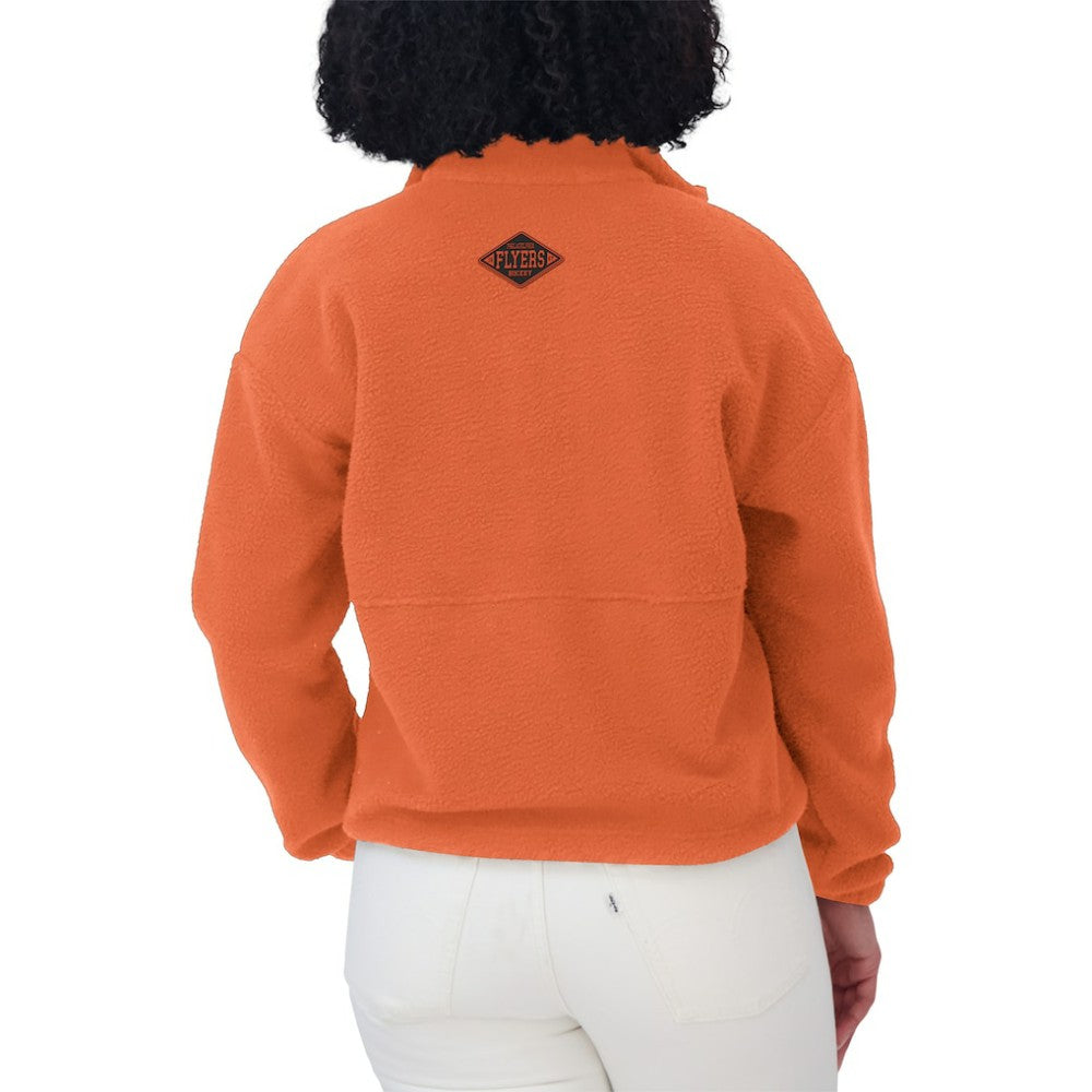 Philadelphia Flyers - WEAR by Erin Andrews Women's Polar Fleece Half-Zip Jacket Orange