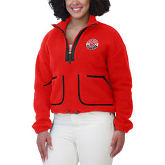 New Jersey Devils - WEAR by Erin Andrews Women's Polar Fleece Half-Zip Jacket Red