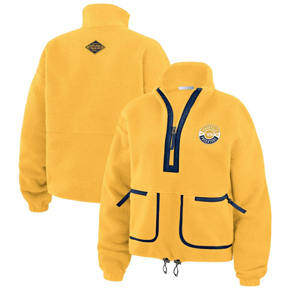 Nashville Predators - WEAR by Erin Andrews Women's Polar Fleece Half-Zip Jacket Gold