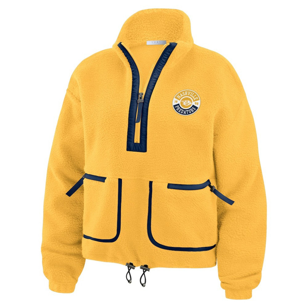 Nashville Predators - WEAR by Erin Andrews Women's Polar Fleece Half-Zip Jacket Gold