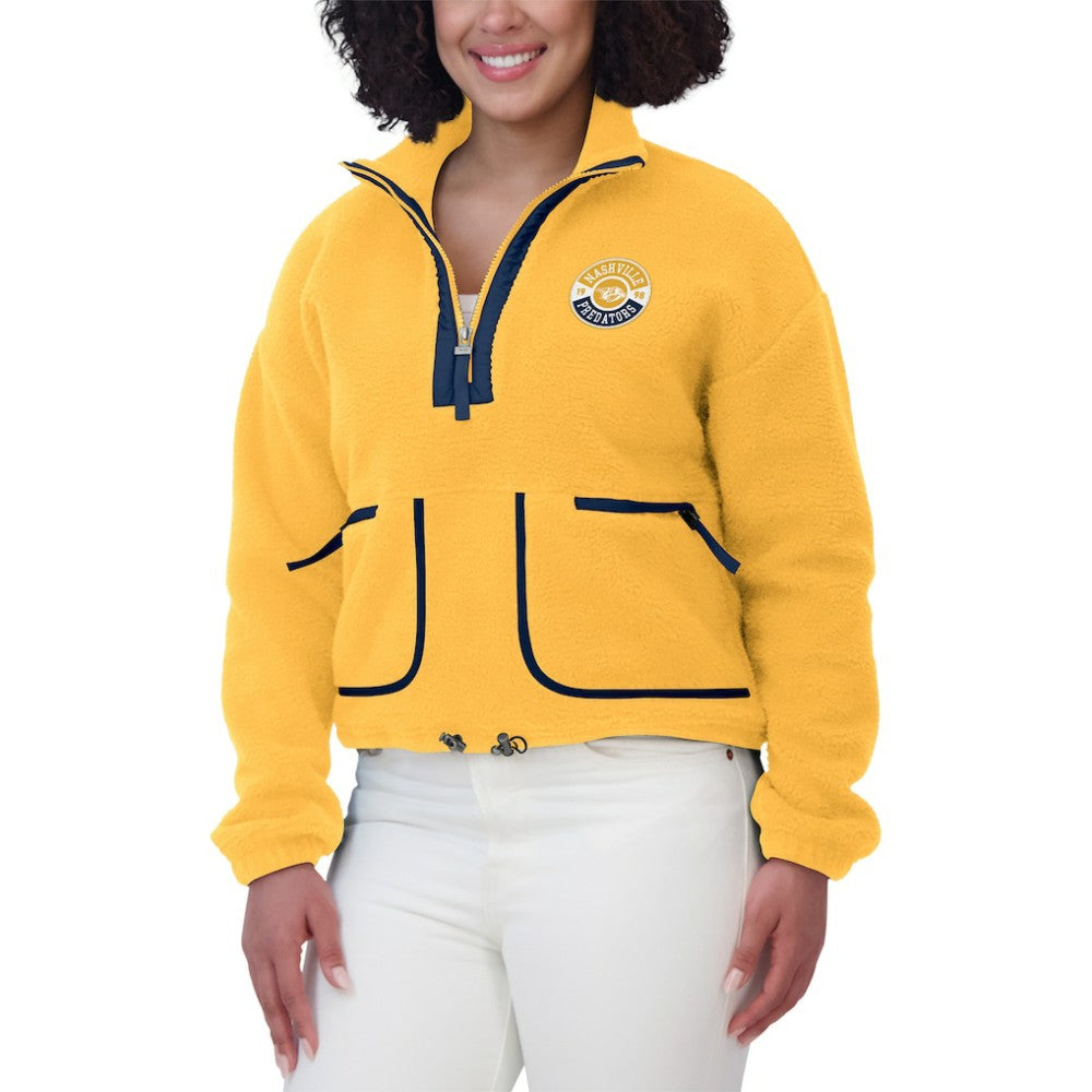 Nashville Predators - WEAR by Erin Andrews Women's Polar Fleece Half-Zip Jacket Gold