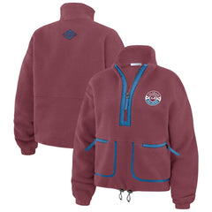 Colorado Avalanche - WEAR by Erin Andrews Women's Polar Fleece Half-Zip Jacket Burgundy