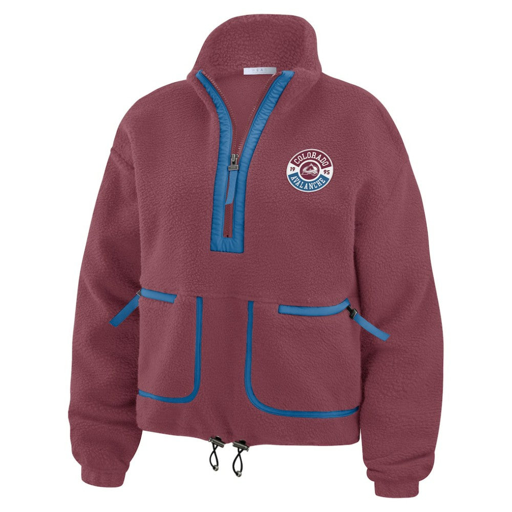 Colorado Avalanche - WEAR by Erin Andrews Women's Polar Fleece Half-Zip Jacket Burgundy