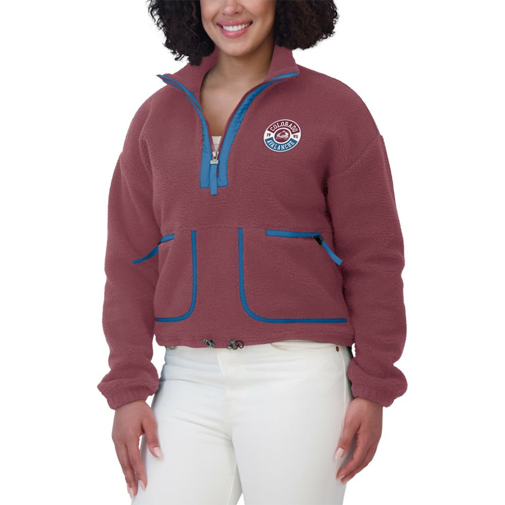 Colorado Avalanche - WEAR by Erin Andrews Women's Polar Fleece Half-Zip Jacket Burgundy