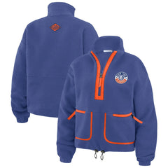 New York Islanders - WEAR by Erin Andrews Women's Polar Fleece Half-Zip Jacket Royal