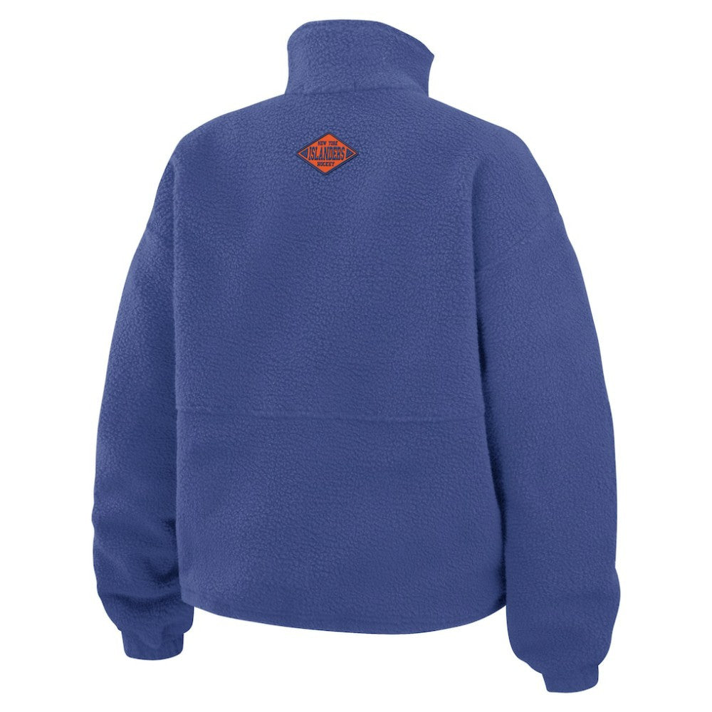 New York Islanders - WEAR by Erin Andrews Women's Polar Fleece Half-Zip Jacket Royal