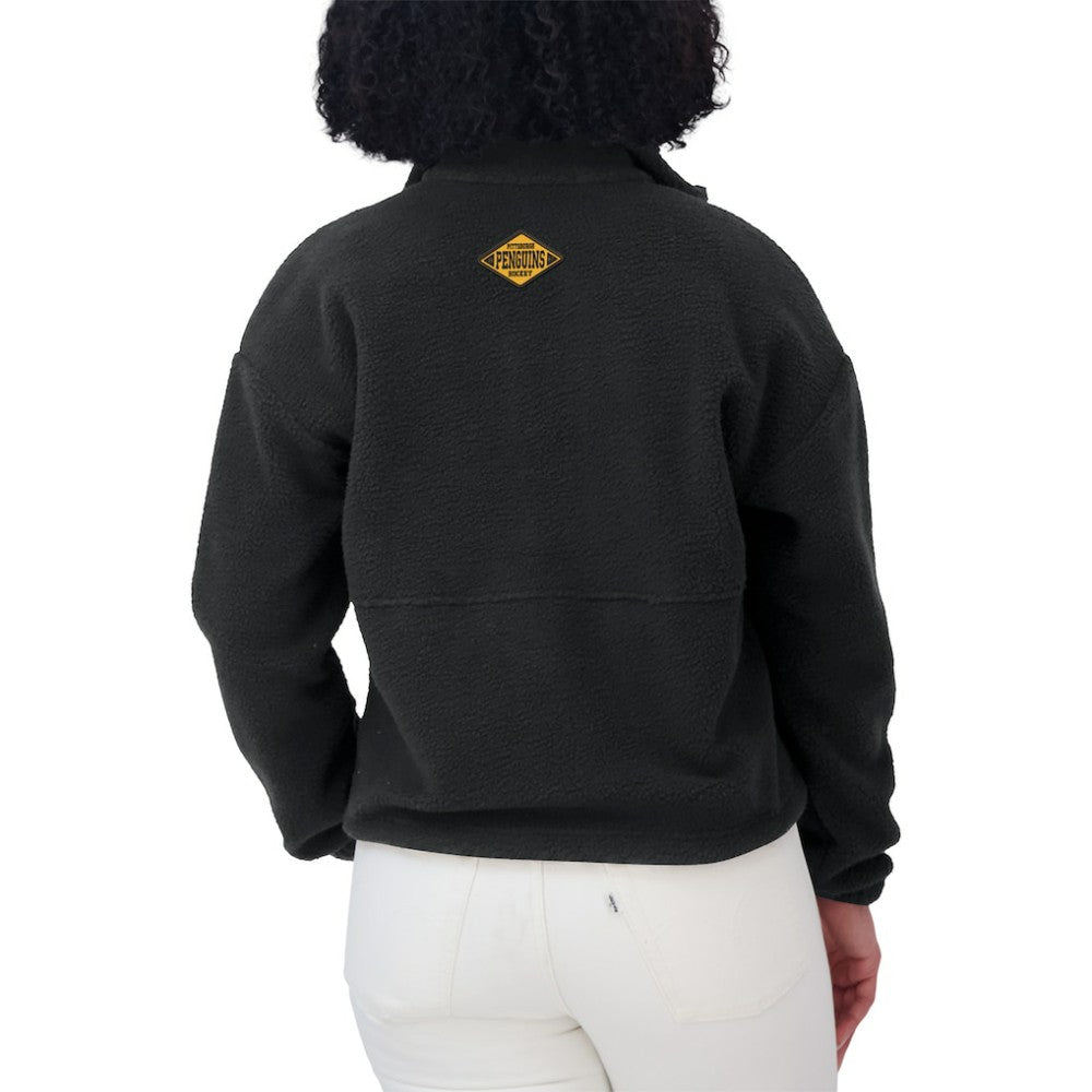 Pittsburgh Penguins WEAR by Erin Andrews Women's Polar Fleece Half-Zip Jacket Black