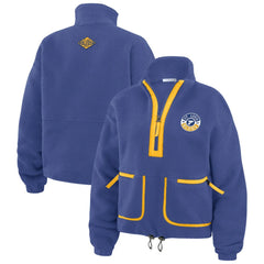 St. Louis Blues - WEAR by Erin Andrews Women's Polar Fleece Half-Zip Jacket Blue