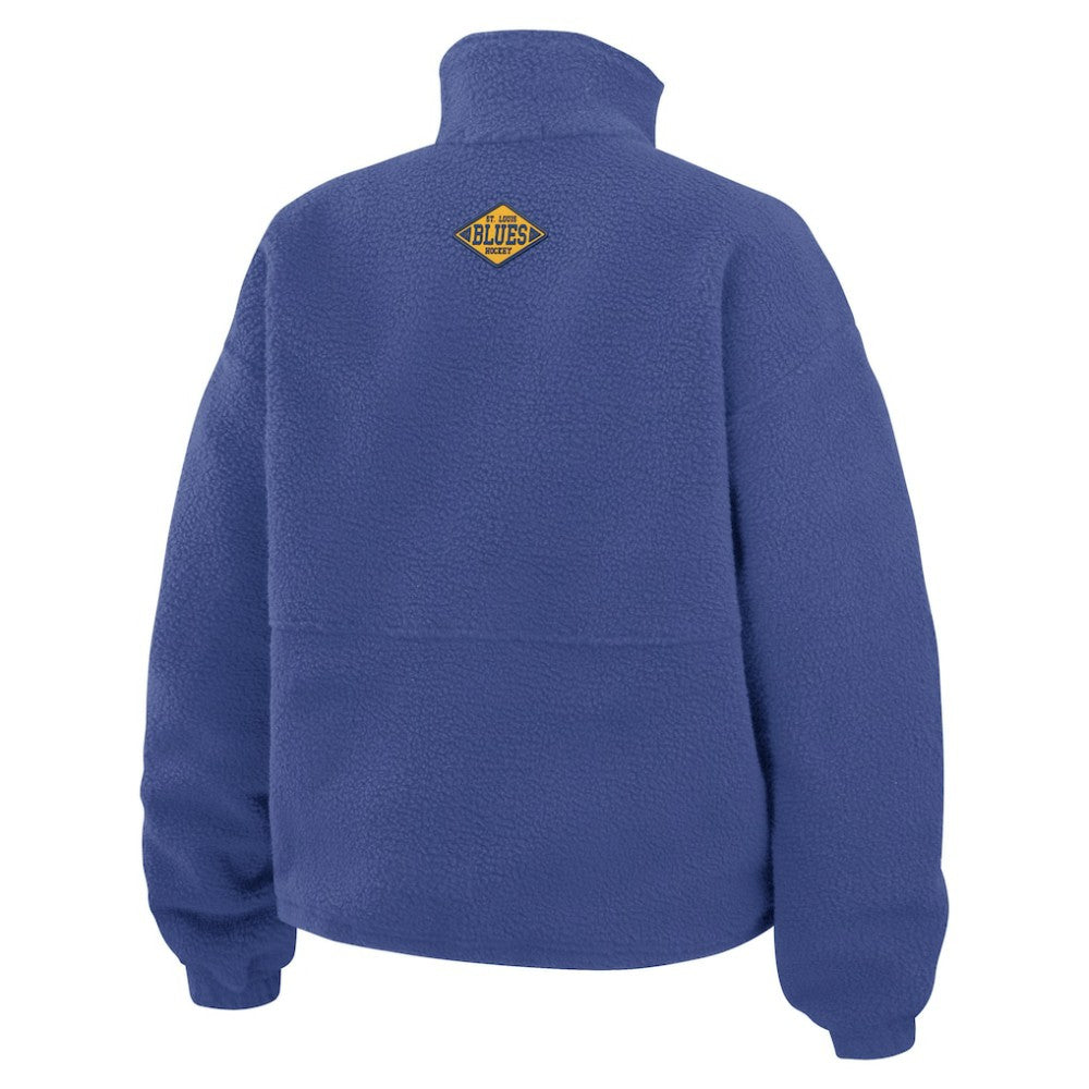 St. Louis Blues - WEAR by Erin Andrews Women's Polar Fleece Half-Zip Jacket Blue