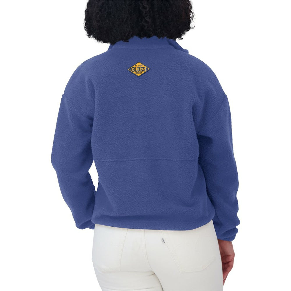 St. Louis Blues - WEAR by Erin Andrews Women's Polar Fleece Half-Zip Jacket Blue