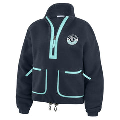 Seattle Kraken WEAR by Erin Andrews Women's Polar Fleece Half-Zip Jacket Deep Sea Blue