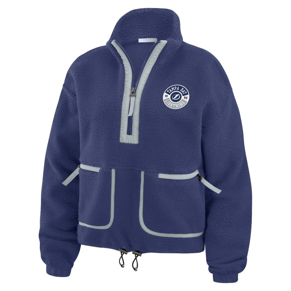 Tampa Bay Lightning - WEAR by Erin Andrews Women's Polar Fleece Half-Zip Jacket Blue