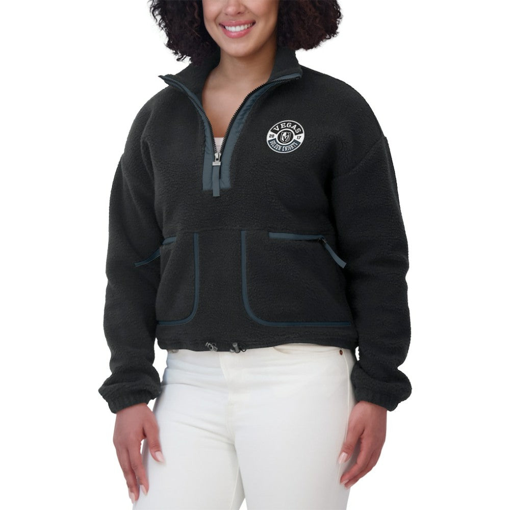 Vegas Golden Knights WEAR by Erin Andrews Women's Polar Fleece Half-Zip Jacket Black