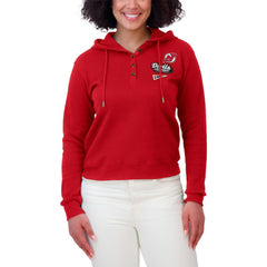 New Jersey Devils - WEAR by Erin Andrews Women's Waffle-Knit Pullover Hoodie Red