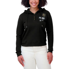 Vegas Golden Knights WEAR by Erin Andrews Women's Waffle-Knit Pullover Hoodie Black