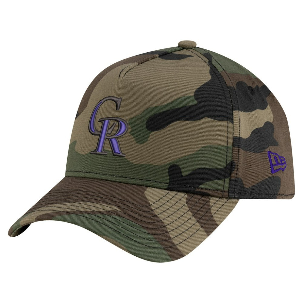 Colorado Rockies New Era Woodland Team Pop 9FORTY A-Frame Adjustable Hat for sale