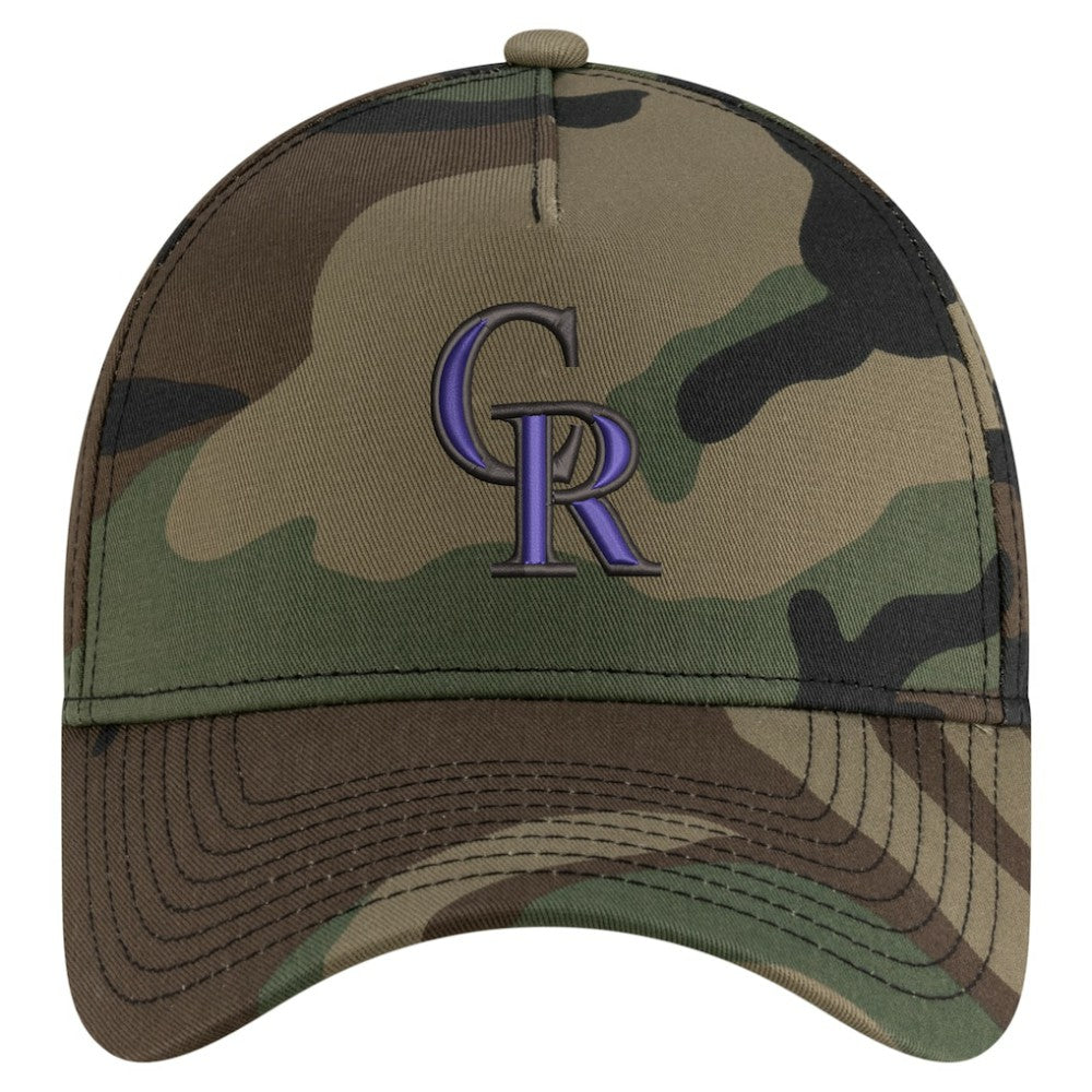Colorado Rockies New Era Woodland Team Pop 9FORTY A-Frame Adjustable Hat for sale