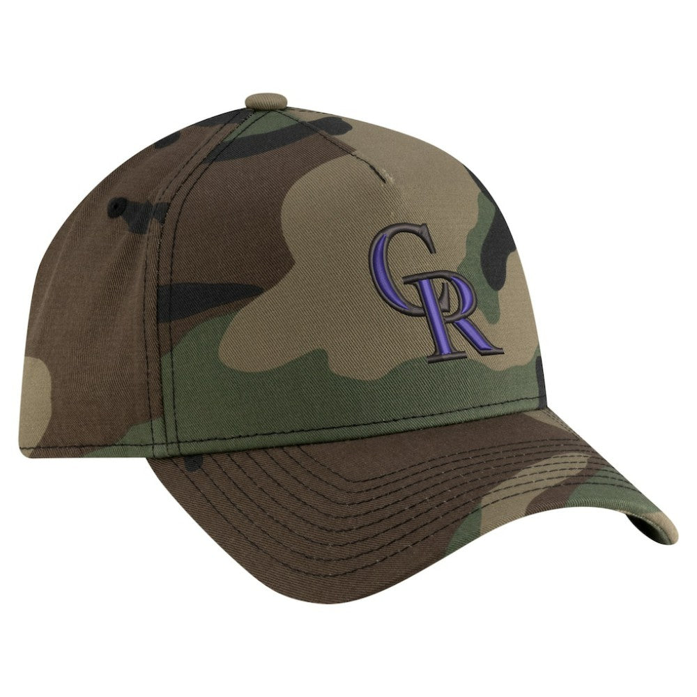 Colorado Rockies New Era Woodland Team Pop 9FORTY A-Frame Adjustable Hat for sale
