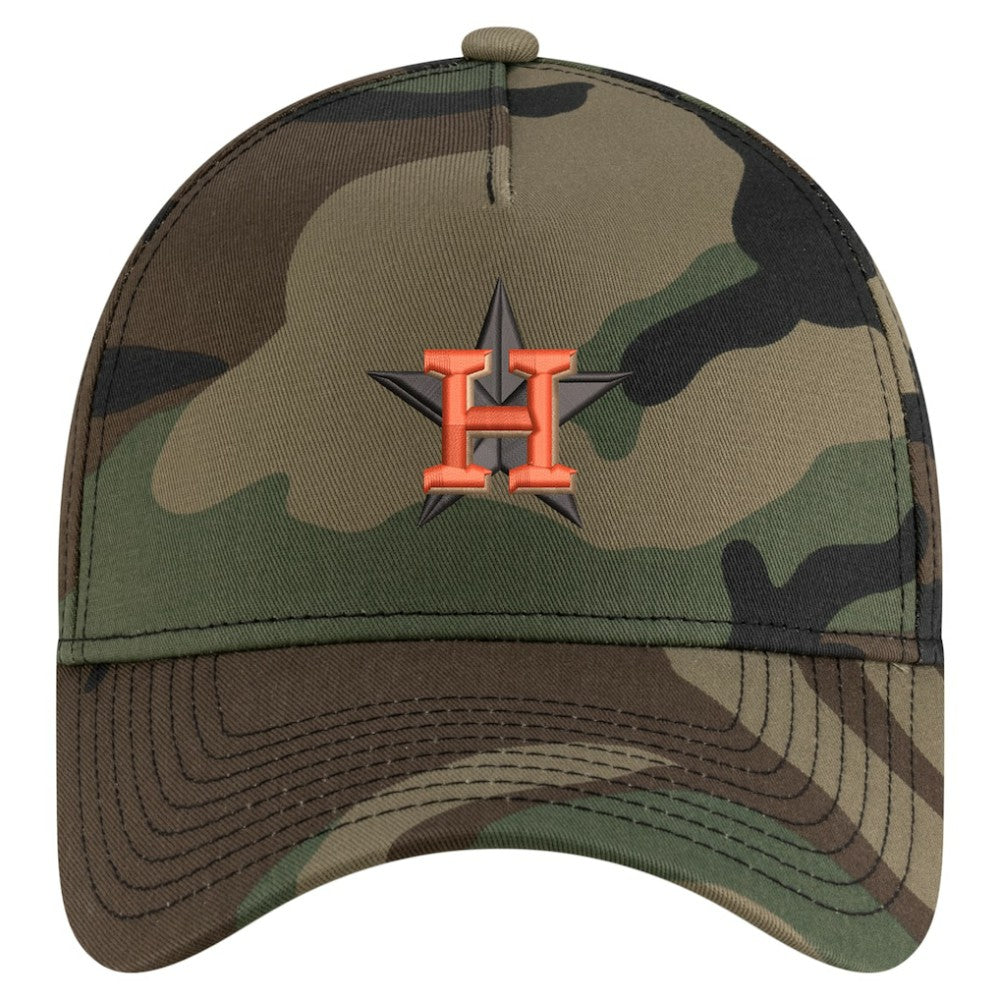 Houston Astros New Era Woodland Team Pop 9FORTY A-Frame Adjustable Hat Clearance