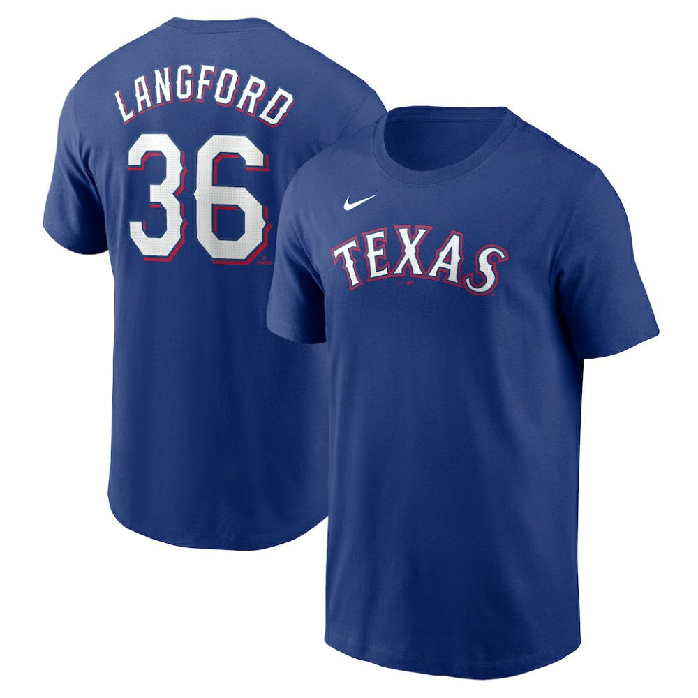 Wyatt Langford Texas Rangers Nike Fuse Name & Number T-Shirt Clearance