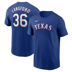 Wyatt Langford Texas Rangers Nike Fuse Name & Number T-Shirt Clearance
